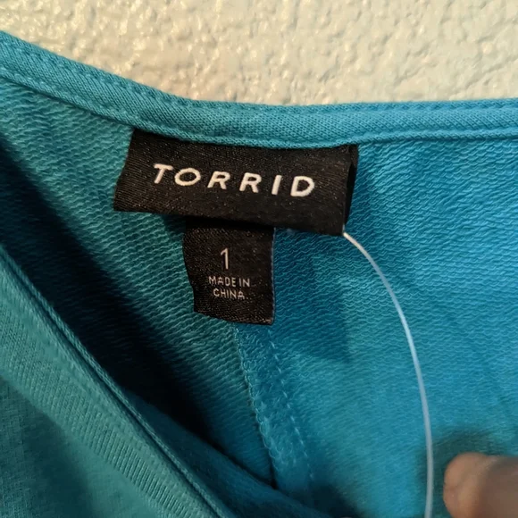 Torrid Blue Off Shoulder French Terry T-Shirt Dress Size 1X - Picture 6 of 8